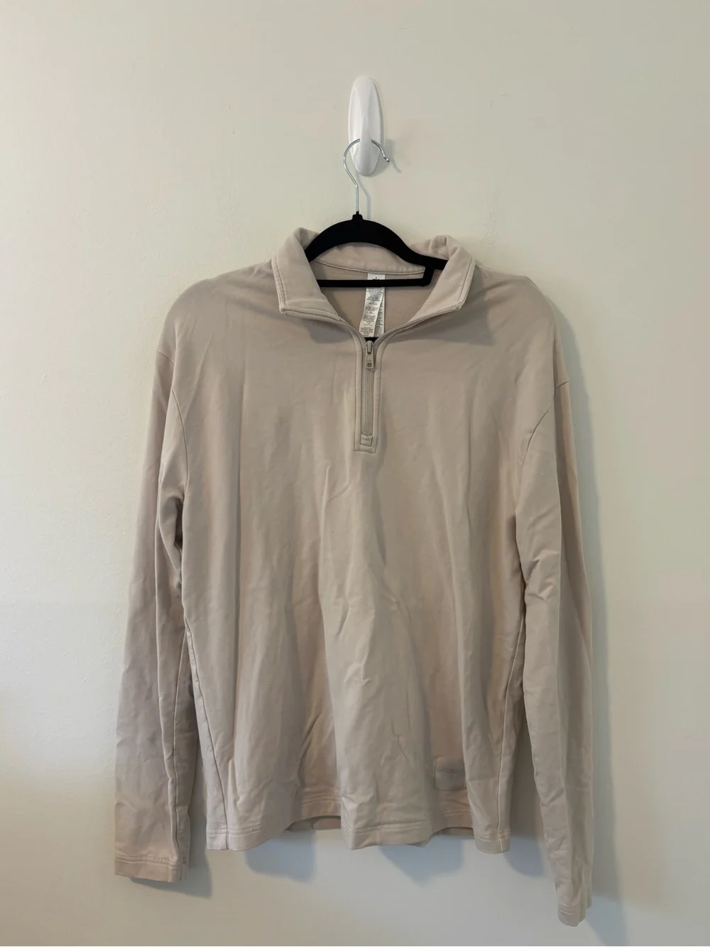Men’s Alo Double Take Longsleeve 1/4 Zip Small Bone